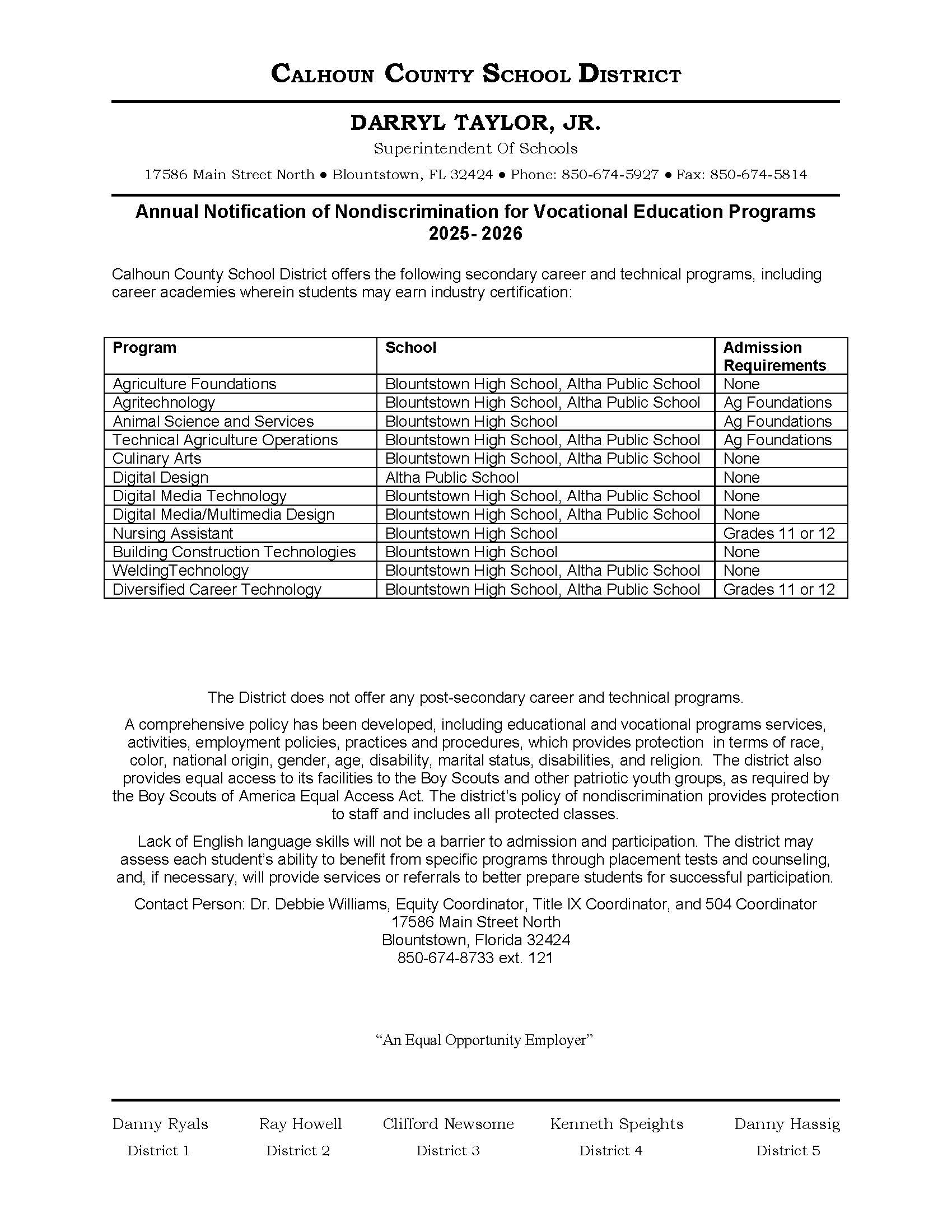 non-discrimination notice